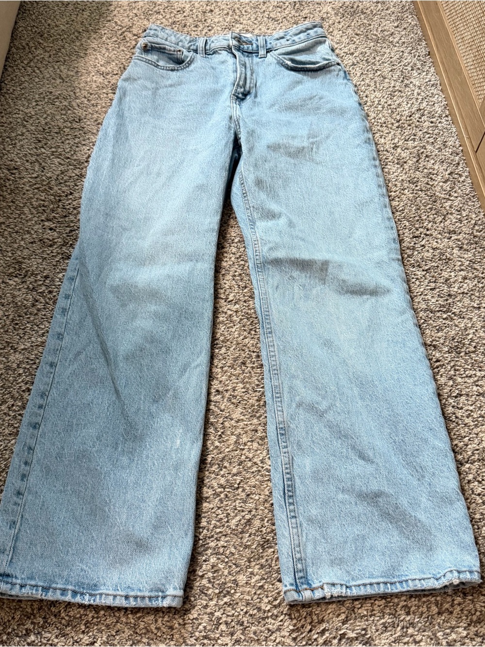 Abercrombie & Fitch Light Wash Wide Leg 90’s relaxed high rise size 27 short